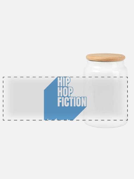 Hip Hop Fiction - Panorama Keksdose mit Holzdeckel - Weiß