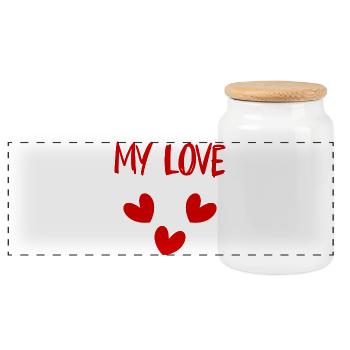 LIEBE. PAAR. GERADE VERHEIRATET. Junggesellinnenabschied. VALENTINSTAG. - Panorama Keksdose mit Holzdeckel - Weiß - Vorne