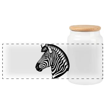 Zebra - Panorama Keksdose mit Holzdeckel - Weiß - Vorne