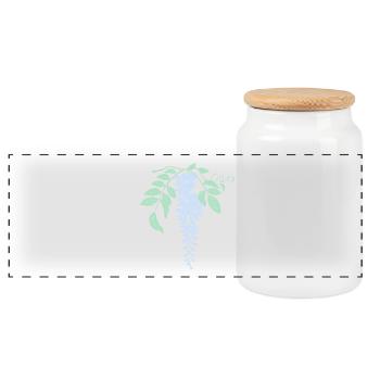 Glycine Fleurs de glycine - Boîte à biscuits avec couvercle en bois - blanc - Devant