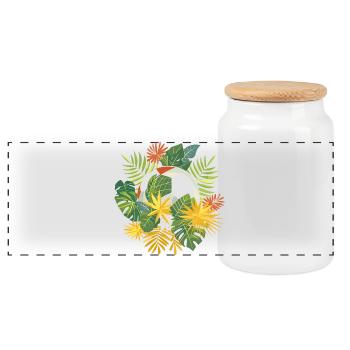 Football Comic - Panoramic Cookie Jar with Wooden Lid - white - Front