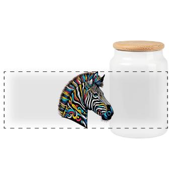 Zebra - Panorama Keksdose mit Holzdeckel - Weiß - Vorne