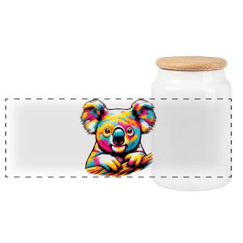 Koala - Boîte à biscuits avec couvercle en bois - blanc - Devant