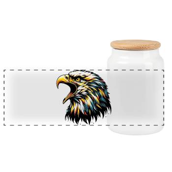 Aigle - Boîte à biscuits avec couvercle en bois - blanc - Devant