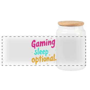 GAMING: WO SCHLAF OPTIONAL IST - Panorama Keksdose mit Holzdeckel - Weiß - Vorne