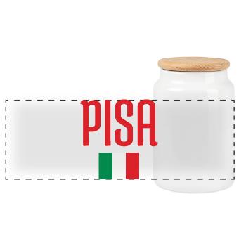 Drapeau vibrant de l’Italie et design du patrimoine PISA - Boîte à biscuits avec couvercle en bois - blanc - Devant