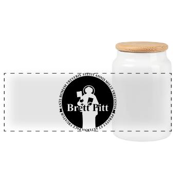 BrettPitt - Panorama Keksdose mit Holzdeckel - Weiß - Vorne