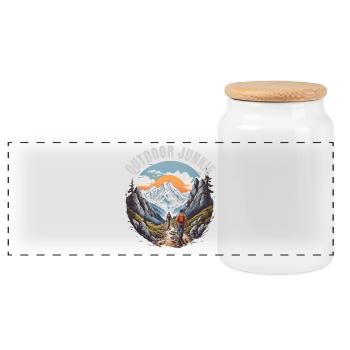 Outdoor Junkie - Panorama Keksdose mit Holzdeckel - Weiß - Vorne