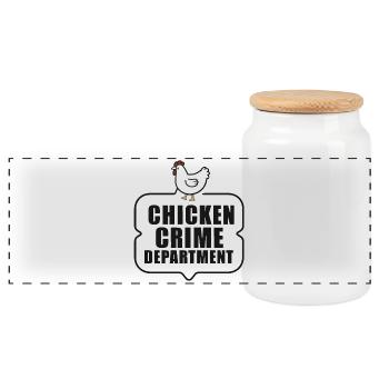 Chicken Crime Department Badge - Panorama Keksdose mit Holzdeckel - Weiß - Vorne