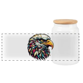 Aigle - Boîte à biscuits avec couvercle en bois - blanc - Devant