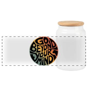 Allez au-delà de votre - Boîte à biscuits avec couvercle en bois - blanc - Devant