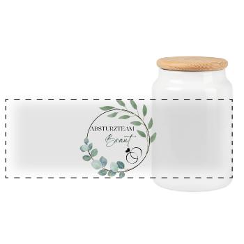 Ivy Circle Bachelorette Party Crash Team Bride - Panoramic Cookie Jar with Wooden Lid - white - Front