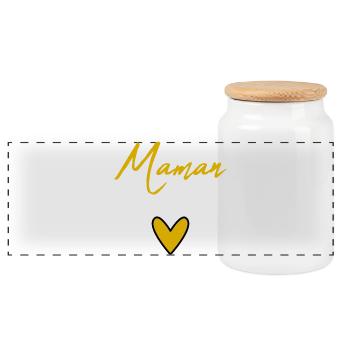 BONNE FÊTE. BONNE FÊTE MAMAN. MAMAN - Boîte à biscuits avec couvercle en bois - blanc - Devant