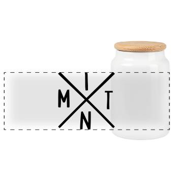 MINT Fächer - Panorama Keksdose mit Holzdeckel - Weiß - Vorne