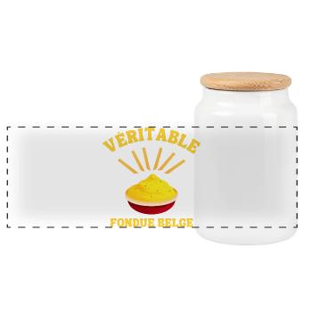 Belgien, ich bin Belgier, Belgischer Humor - Panorama Keksdose mit Holzdeckel - Weiß - Vorne