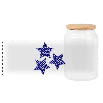 STAR. STARS. FEAST. ANNIVERSARY. CHRISTMAS - Panoramic Cookie Jar with Wooden Lid - white - Front