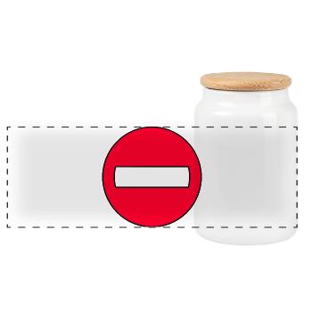 Icône Pas de Passage Rouge - Boîte à biscuits avec couvercle en bois - blanc - Devant