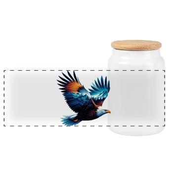 Aigle - Boîte à biscuits avec couvercle en bois - blanc - Devant