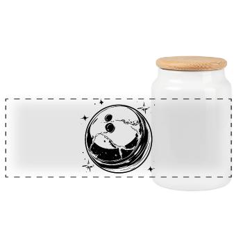 Look de dessin animé de bowling - Boîte à biscuits avec couvercle en bois - blanc - Devant