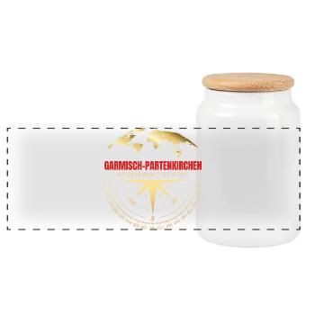 Koordinaten Garmisch Partenkirchen - Panorama Keksdose mit Holzdeckel - Weiß - Vorne