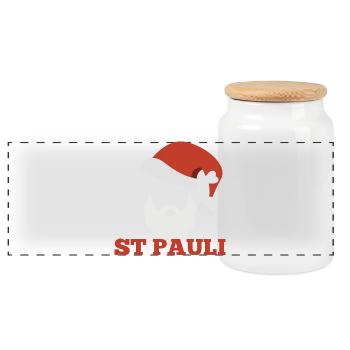 Sankt Pauli Christmas - Panoramic Cookie Jar with Wooden Lid - white - Front