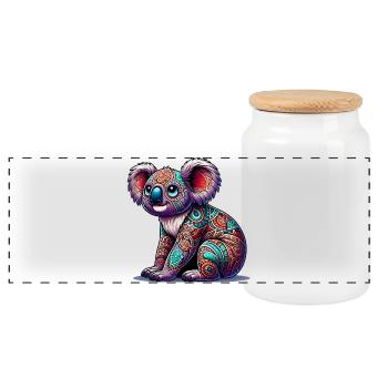 Koala - Boîte à biscuits avec couvercle en bois - blanc - Devant