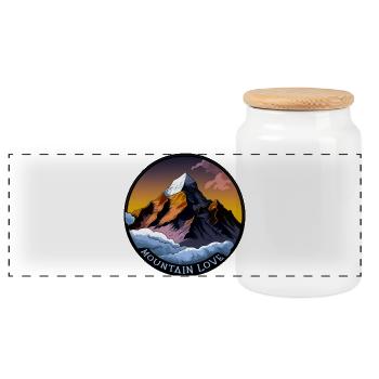 Mountain Love - Panorama Keksdose mit Holzdeckel - Weiß - Vorne