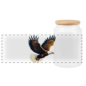 Aigle - Boîte à biscuits avec couvercle en bois - blanc - Devant