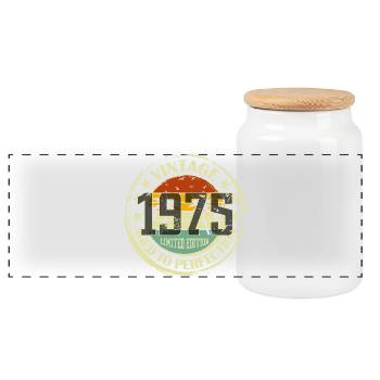 Vintage Quality 1975 Geburtstagsparty Geschenk - Panorama Keksdose mit Holzdeckel - Weiß - Vorne