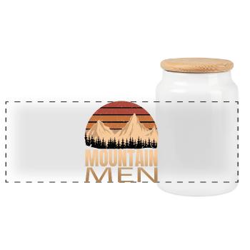 Mountain Men - Panorama Keksdose mit Holzdeckel - Weiß - Vorne