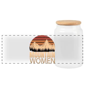 Mountain Women - Panorama Keksdose mit Holzdeckel - Weiß - Vorne