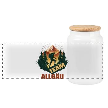 Team Allgäu - Panorama Keksdose mit Holzdeckel - Weiß - Vorne