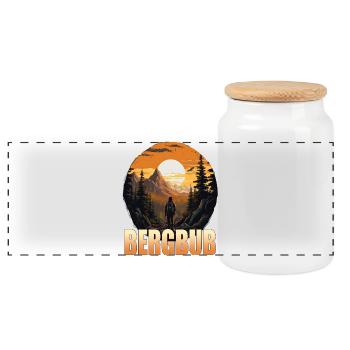 Bergbub - Panorama Keksdose mit Holzdeckel - Weiß - Vorne