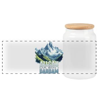 Allgäu - Da bin i Dahoam - Panorama Keksdose mit Holzdeckel - Weiß - Vorne