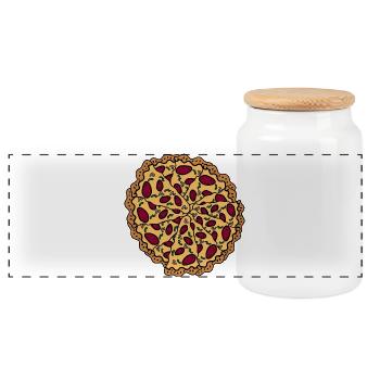 Graphique pizza - Boîte à biscuits avec couvercle en bois - blanc - Devant