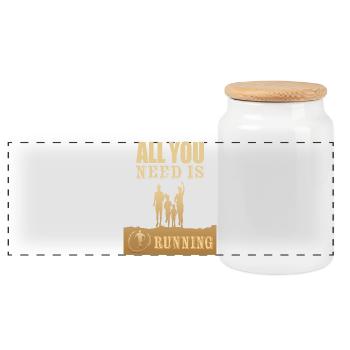 All you need is running - Panorama Keksdose mit Holzdeckel - Weiß - Vorne