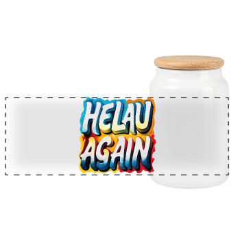 Helau Again Carnaval Carnaval - Boîte à biscuits avec couvercle en bois - blanc - Devant