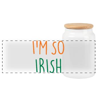 I'M SO IRISH Ireland Irland - Panoramic Cookie Jar with Wooden Lid - white - Front