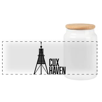 Barge à billes Cuxhaven - Boîte à biscuits avec couvercle en bois - blanc - Devant