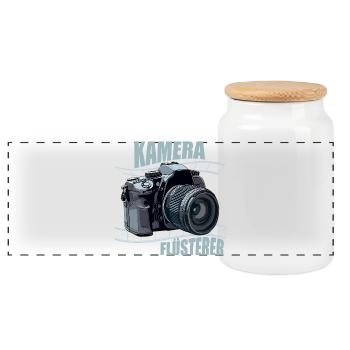 Kamera Flüsterer - Panorama Keksdose mit Holzdeckel - Weiß - Vorne