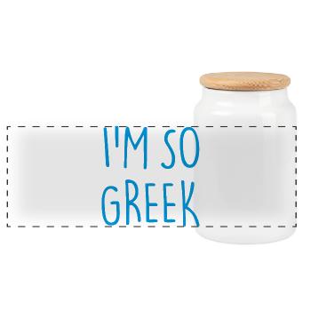 JE SUIS TELLEMENT GREC GREC Grèce - Boîte à biscuits avec couvercle en bois - blanc - Devant