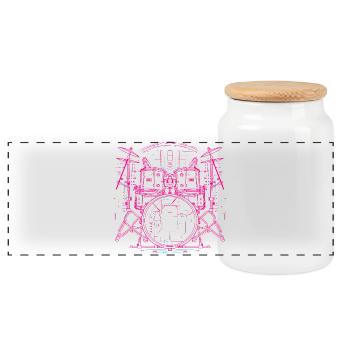 Trapset Line Art - Panorama Keksdose mit Holzdeckel - Weiß - Vorne