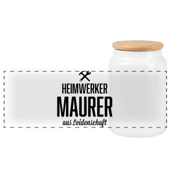 Heimwerker Maurer - Panorama Keksdose mit Holzdeckel - Weiß - Vorne