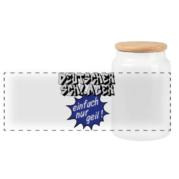 Schlager party, Schlager music, just awesome - Panoramic Cookie Jar with Wooden Lid - white - Front