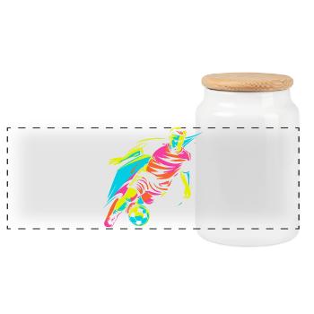 Joueur de football Retrowave - Boîte à biscuits avec couvercle en bois - blanc - Devant