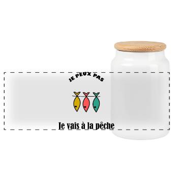 POISSON. POISSON D'AVRIL. VACANCES. ETE. HUMOUR - Boîte à biscuits avec couvercle en bois - blanc - Devant