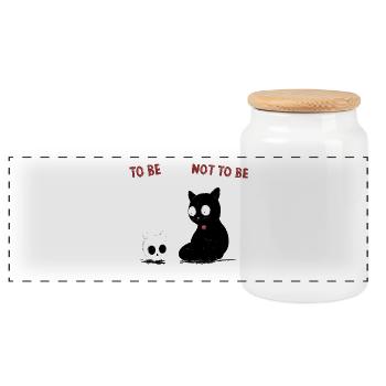 Schroedinger's Poetic Cat - Panorama Keksdose mit Holzdeckel - Weiß - Vorne