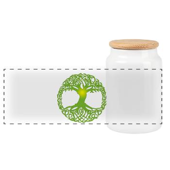 Abre celte - Boîte à biscuits avec couvercle en bois - blanc - Devant