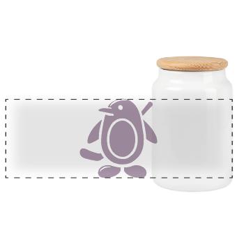 Pinguin Eishockey Silhouette Minimalistisch - Panorama Keksdose mit Holzdeckel - Weiß - Vorne