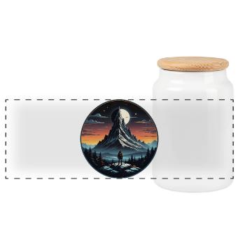 turist_01 - Panoramic Cookie Jar with Wooden Lid - white - Front